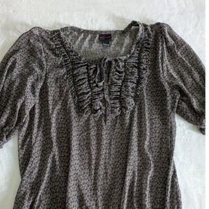 Torrid Blouse Womens Size XL (1X) Sheer Floral Bohemian Elastic Waist  Boho Chic